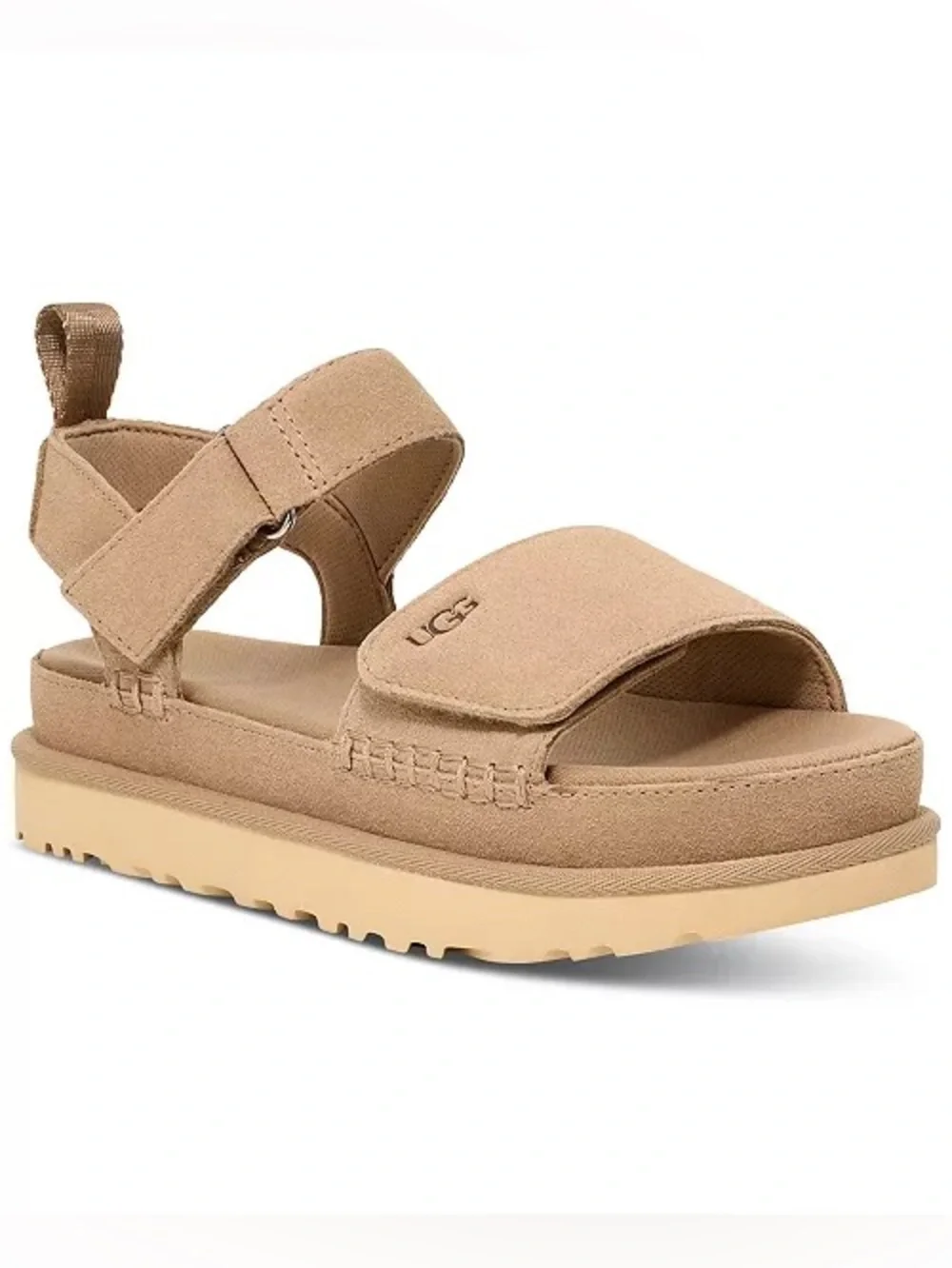 UGG Women's Goldenstar Flat Platform Lug-Sole Sandal in Sand - Picture 4 of 15